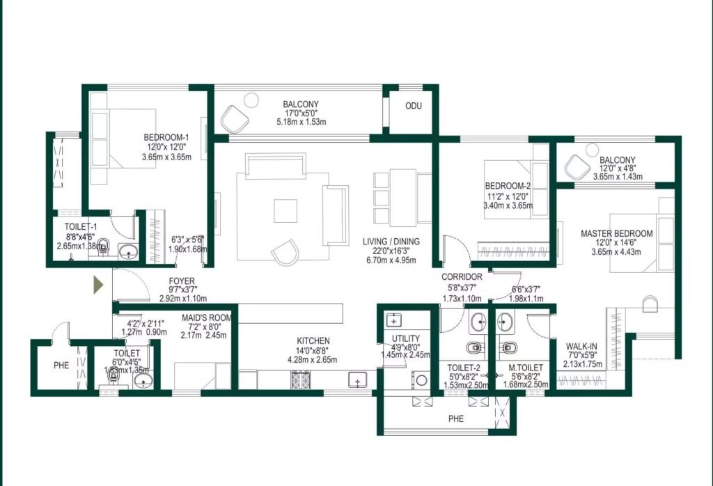 Godrej Woodscapes 4bhk plan